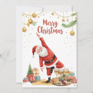 Yoga Christmas Santa Claus posing Yoga Holiday Card
