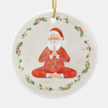 Yoga Christmas Santa Claus posing Yoga Holiday