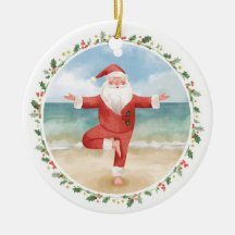 Yoga Christmas Santa Claus posing Yoga Holiday