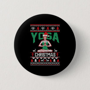 Yoga Christmas Shirt 2 Inch Round Button