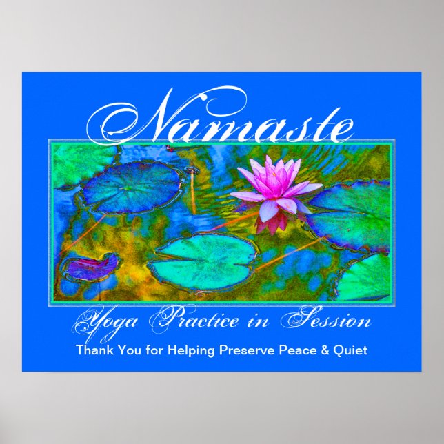 Yoga Class Please Keep Quiet Elegant Lotus Poster (Front)