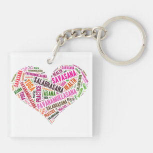 Yoga coeur forme mots design