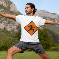 Yoga Crossing Sign Warrior Pose Stick Figure