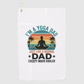 Yoga Dad Vintage Sunset Funny Father Shirt Design_ Golf Towel