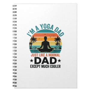 Yoga Dad Vintage Sunset Funny Father Shirt Design_ Notebook