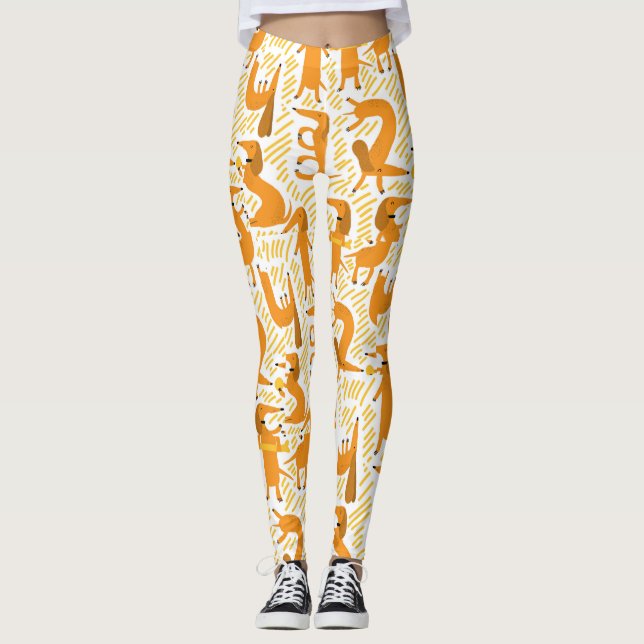 Yoga Dawg Leggings Dachshund Athletic Pants (Front)