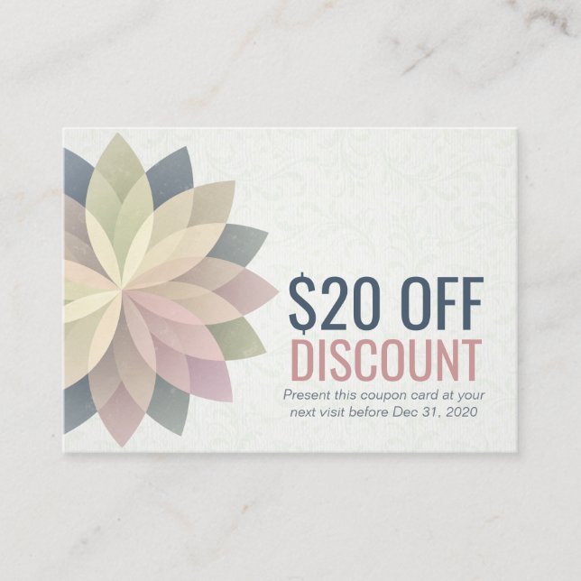 YOGA Discount Coupon Loyalty Colourful Mandala Sig (Front)
