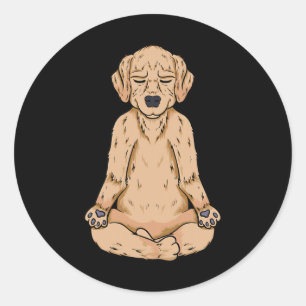 Yoga Dog Shirt Funny Dog Puppy Lovers Meditation Y Classic Round Sticker