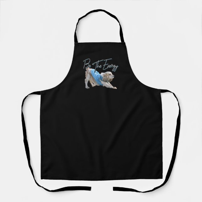 Yoga Downward Dog - Be The Energy Quote Apron (Front)