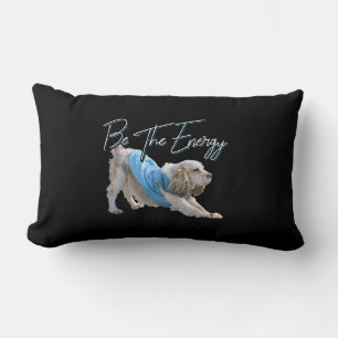 Yoga Downward Dog - Be The Energy Quote Lumbar Pillow