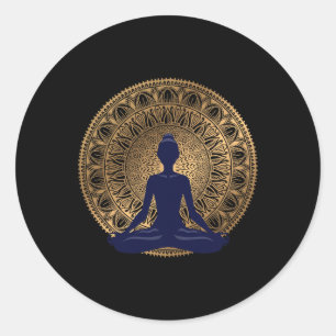 Yoga Dress Meditation Clothing Namaste Lotus Posit Classic Round Sticker