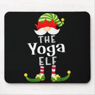 Yoga Elf Group Christmas Funny Pajama Party  Mouse Pad