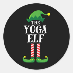 Yoga Elf Matching Family Group Christmas Party  Classic Round Sticker
