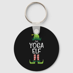 Yoga Elf Xmas PJs Matching Christmas Pyjamas For F Keychain