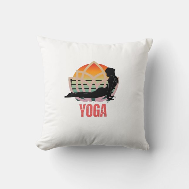 Yoga: Embrace the Flow Throw Pillow (Front)