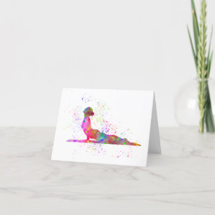 Yoga en acuarela thank you card