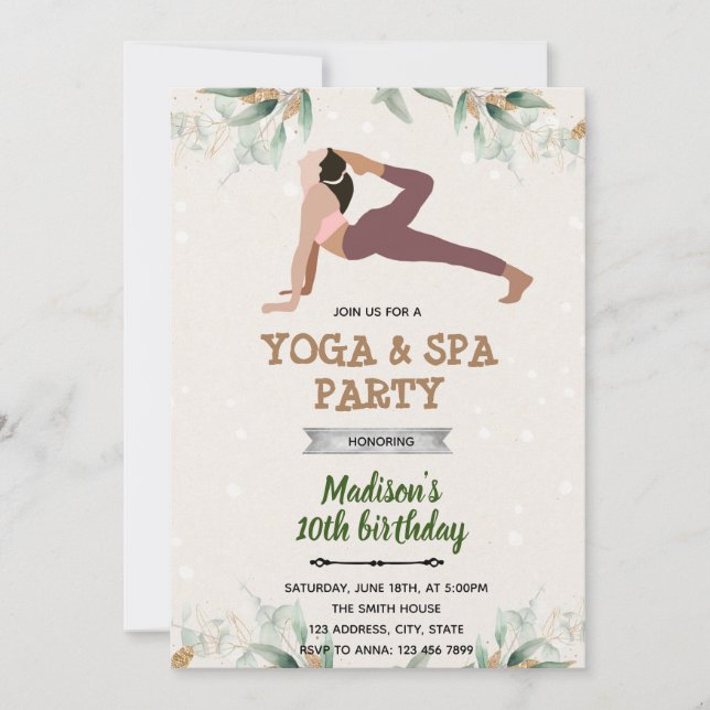 Yoga et invitation spa (Devant)