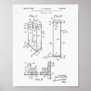 Yoga Exercising 1968 Patent Art White Paper Poster