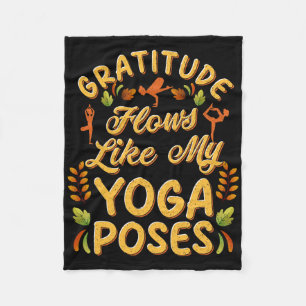 Yoga Fall Quote Autumn Poses Design Fleece Blanket