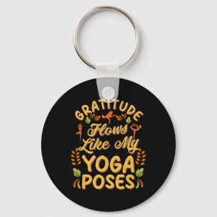 Yoga Fall Quote Autumn Poses Design  Keychain