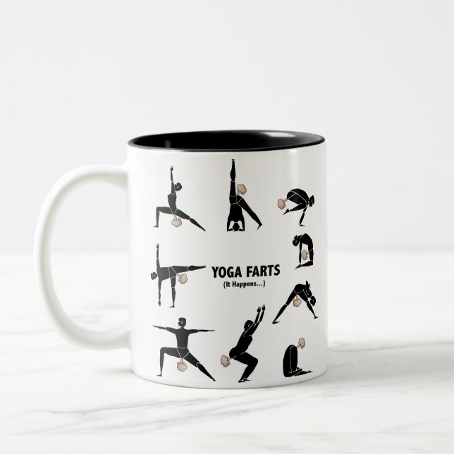 Yoga Farts Two-Tone Coffee Mug (Left)