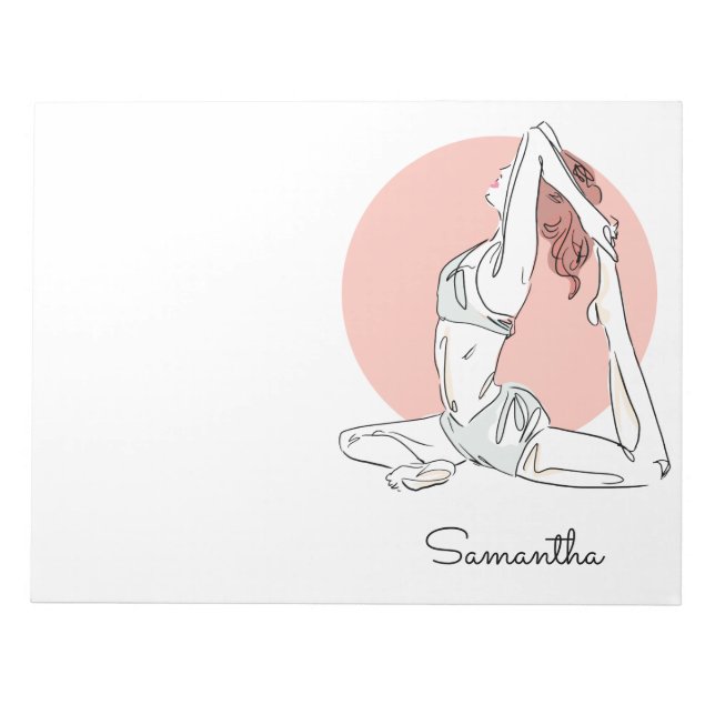 Yoga Femme nom personnalisé bloc-notes (Devant)