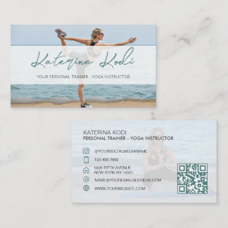 Yoga Fitness instuctor QR code carte de visite