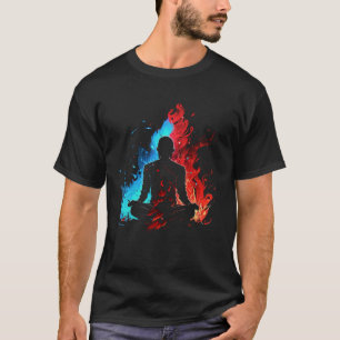 Yoga Flames Retro Fitness Zen Meditate Namaste Yog T-Shirt