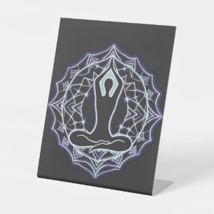 Yoga Flow Collective – Abstract Watercolor Meditat Pedestal Sign