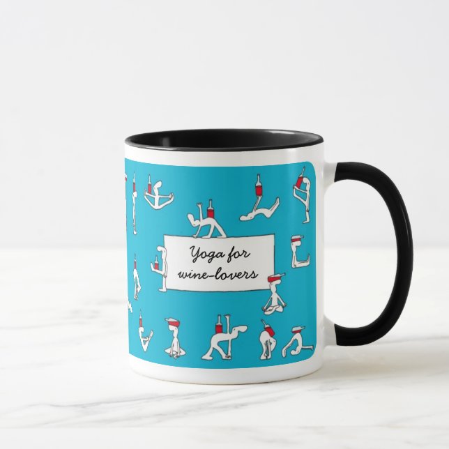 Yoga for Winelovers Blue Mug (Right)