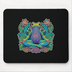 Yoga Frog Meditate Zen Pose Lance Stretch Mouse Pad