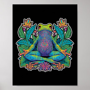 Yoga Frog Meditate Zen Pose Lance Stretch  Poster