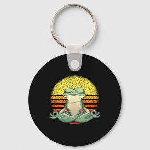Yoga Frog Meditation Sport  Keychain