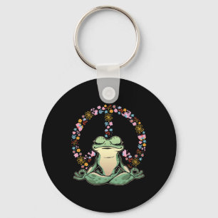 Yoga Frog Namaste Meditation Yoga Pose Frog Lover  Keychain