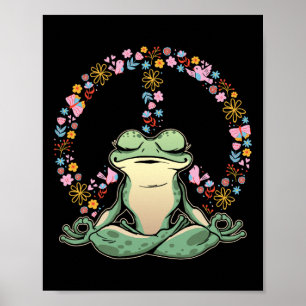 Yoga Frog Namaste Meditation Yoga Pose Frog Lover  Poster