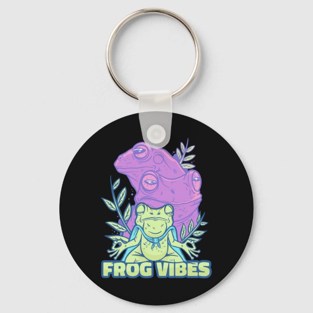 Yoga Frog Vibes Keychain (Front)
