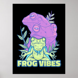 Yoga Frog Vibes Poster