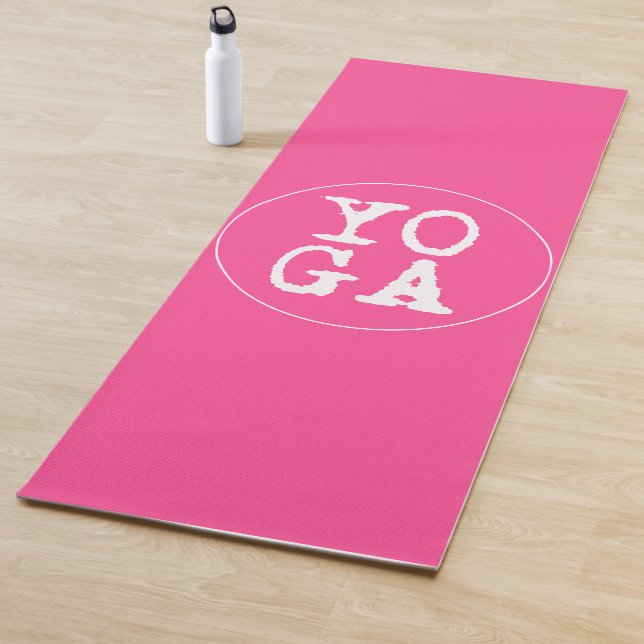 YOGA | Fun Typography - Hot Pink Yoga Mat (In Situ)