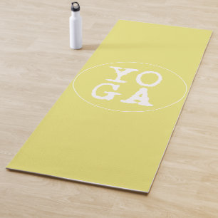 YOGA   Fun Typography - Sunny Yellow Mat