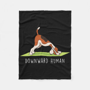 Yoga Funny Downward Human Dog Fleece Blanket