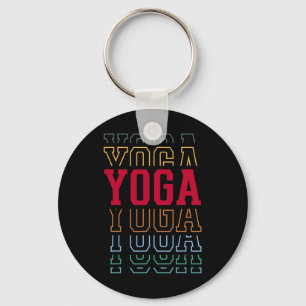 Yoga Funny Layered Text Instructor Coach _1 Keychain