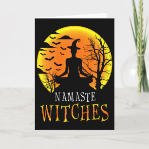 Yoga Funny Namaste Witches Halloween Girls Women G Card