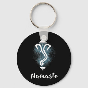 Yoga Ganesha Chakra Namaste Energy Lotus Karma Om Keychain