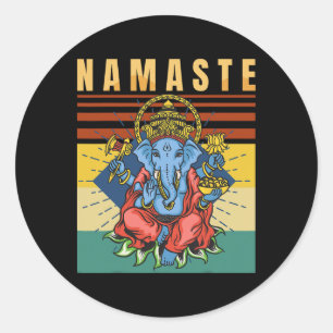 Yoga - Ganesha - Spiritual Meditation - Namaste - Classic Round Sticker