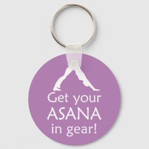 Yoga Get Your Asana In Gear Keychain