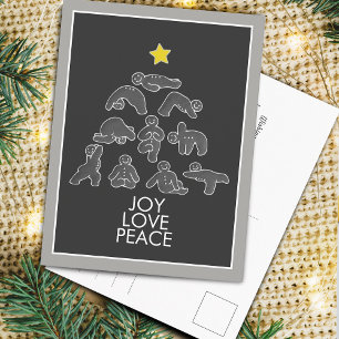 Yoga Gingerbread Joy Love Peace Holiday Christmas Postcard