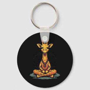 Yoga Giraffe Meditation Mindfulness Zen Namaste Keychain