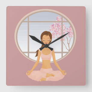 yoga girl clock