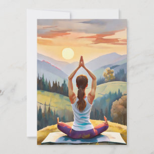 Yoga Girl Comfortable, Peace  Holiday Card