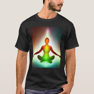 Yoga Girl Female Sun Salutation Meditation Chakra  T-Shirt